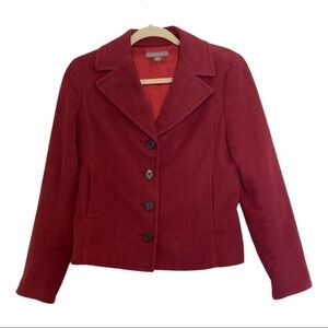 Ann Taylor Women's Jacket Sz 2 Maroon Burgandy Button Up Blazer Career Work Coat